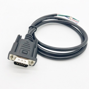 Black Male D-sub 9pin Cable Wiring