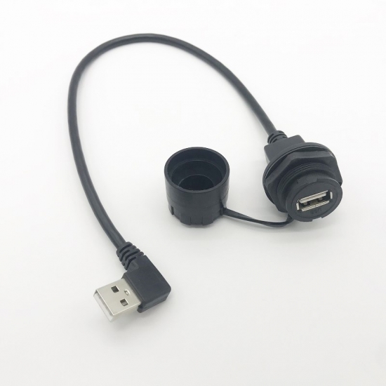  Waterproof USB Type A Extension Cable Panel Mount