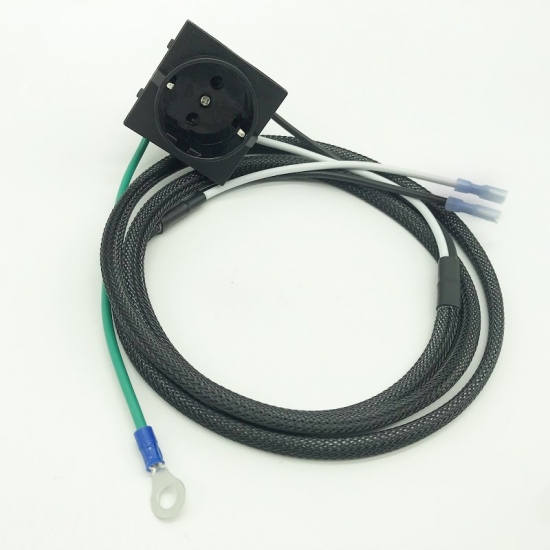 Black Panel Mount Receptacle Power Cable Harness