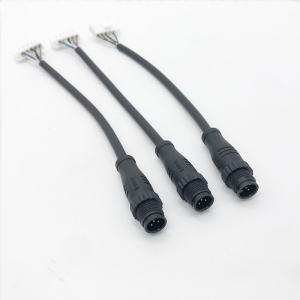 M12 5Pin Plastic Waterproof Plug Cable to VHR 6 Pin