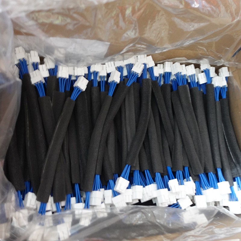A batch of audio wiring harnesses to be shipped to Germany